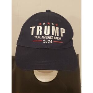 Trump 2024 Take America Back Adjustable Hat Cap Blue Donald Trump